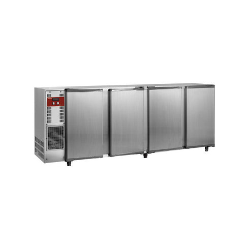 Arrière bar inox 4 portes pleines - 2675x565x890mm